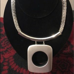 Matte silver necklace